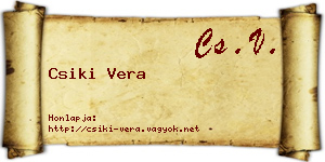 Csiki Vera névjegykártya